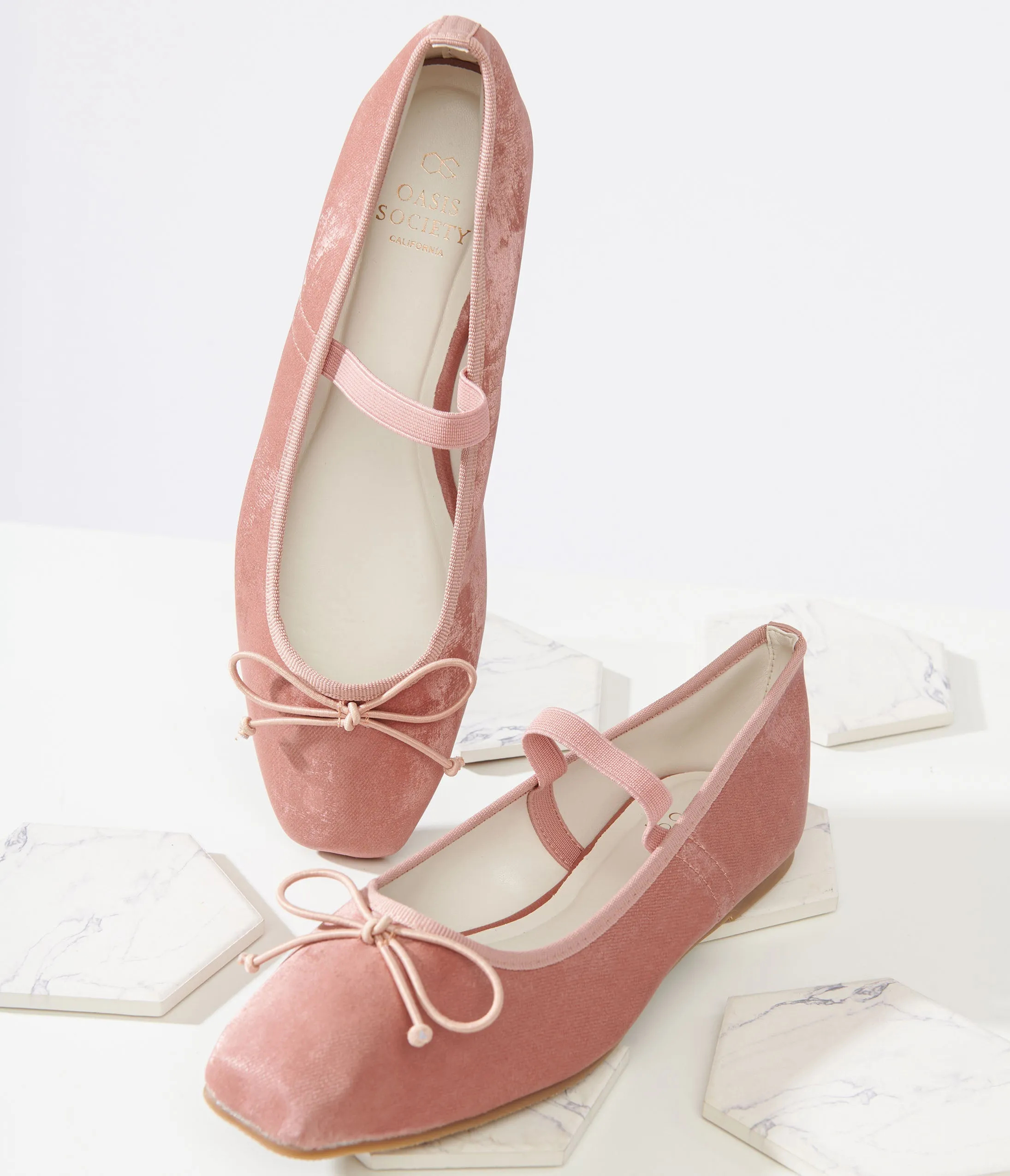 1960s Dusty Pink Bow Ballet Flats