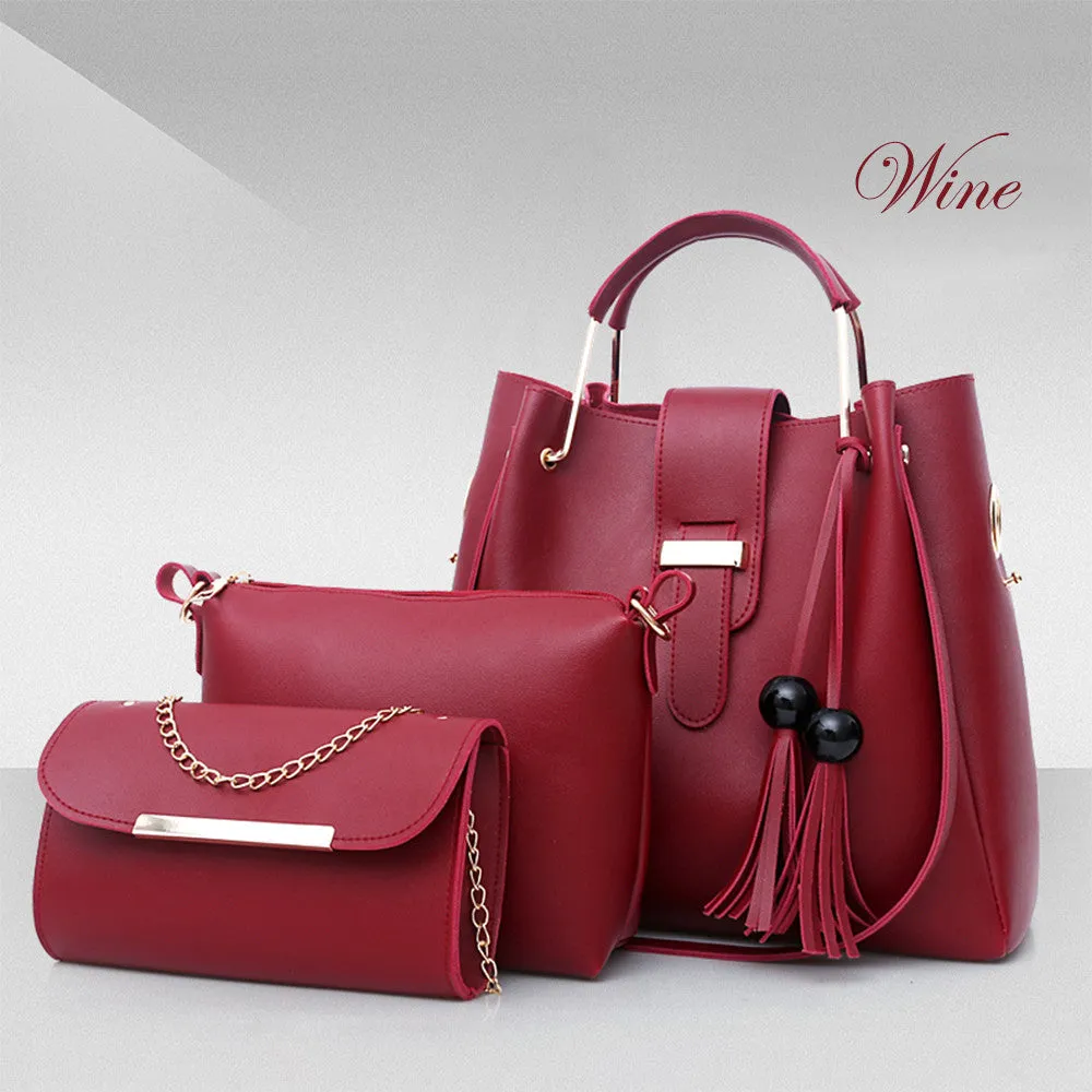 3-Piece Tassel Shoulder Bag Set