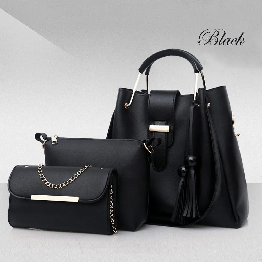 3-Piece Tassel Shoulder Bag Set