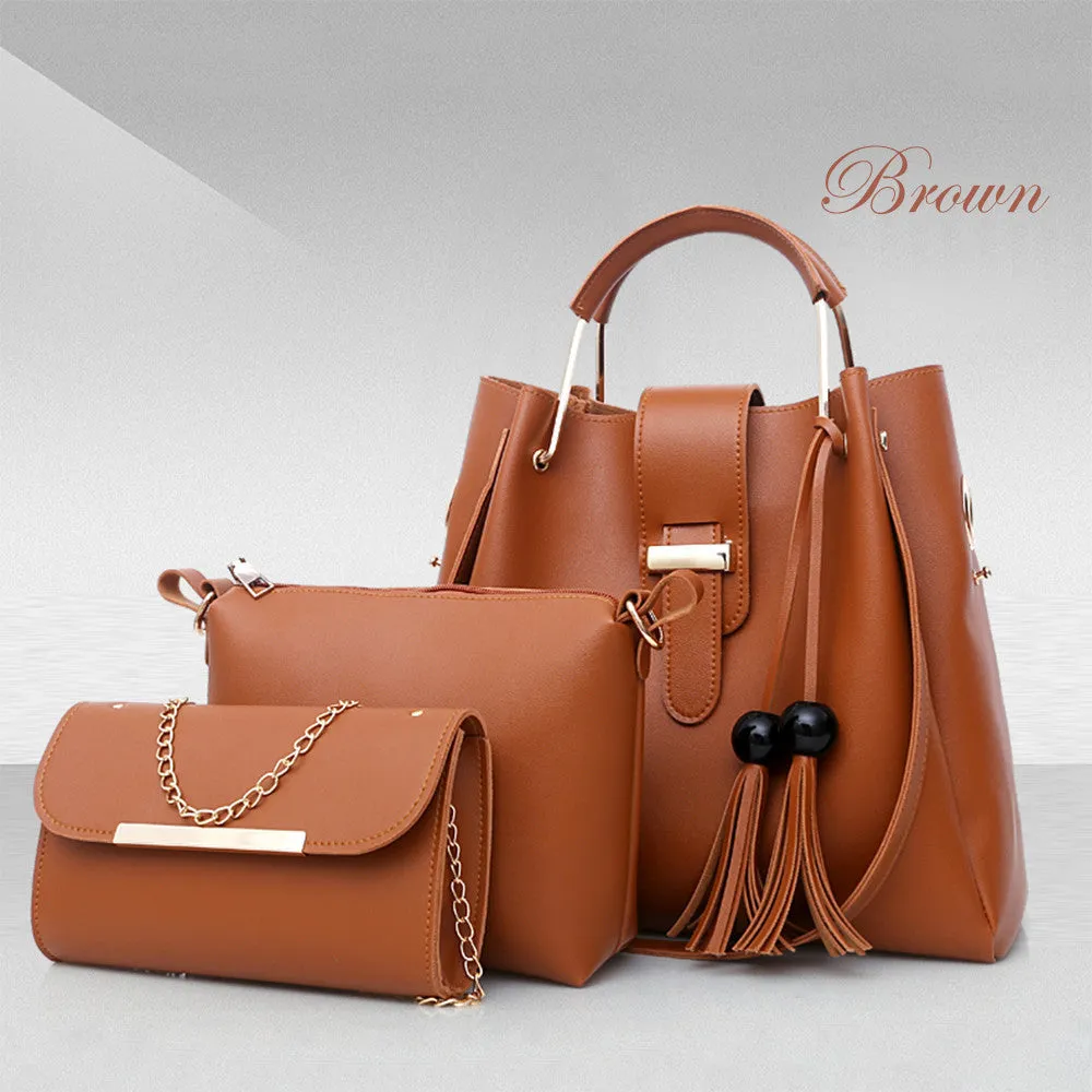 3-Piece Tassel Shoulder Bag Set