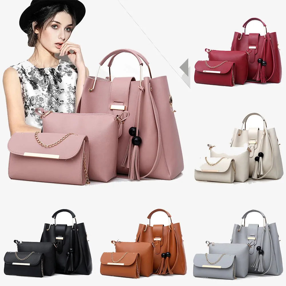 3-Piece Tassel Shoulder Bag Set