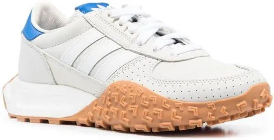 Adidas cut-out detail leather sneakers White