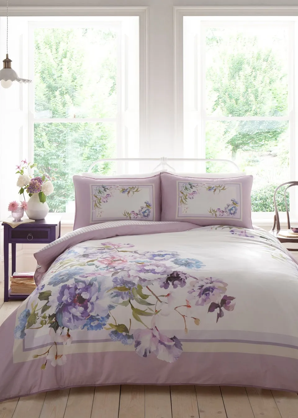 Appletree Heritage Arley Sateen Lilac Duvet Cover Set