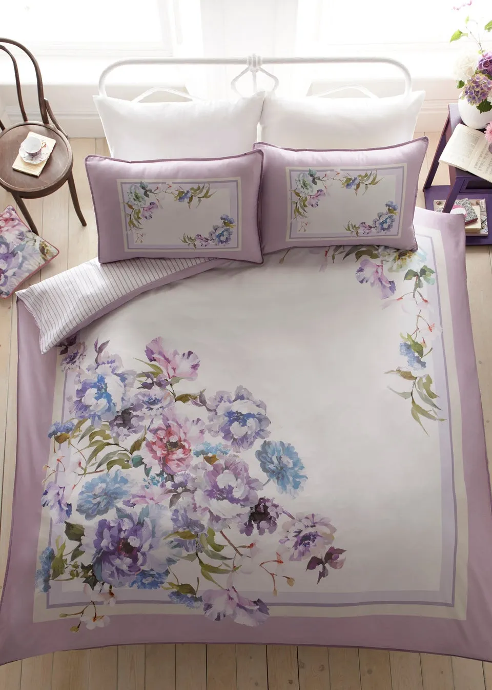 Appletree Heritage Arley Sateen Lilac Duvet Cover Set