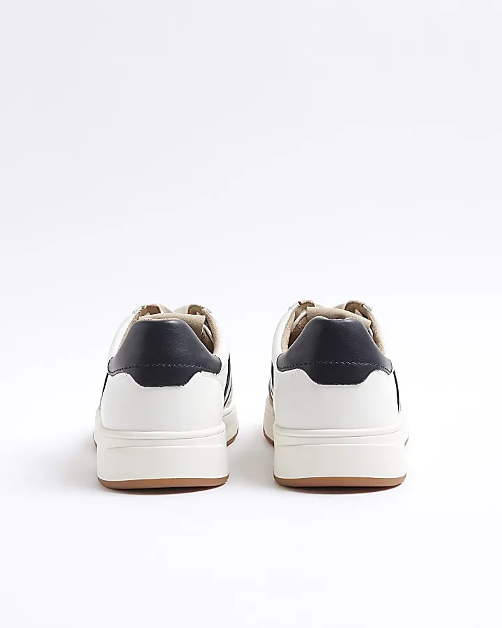 Beige retro skater trainers