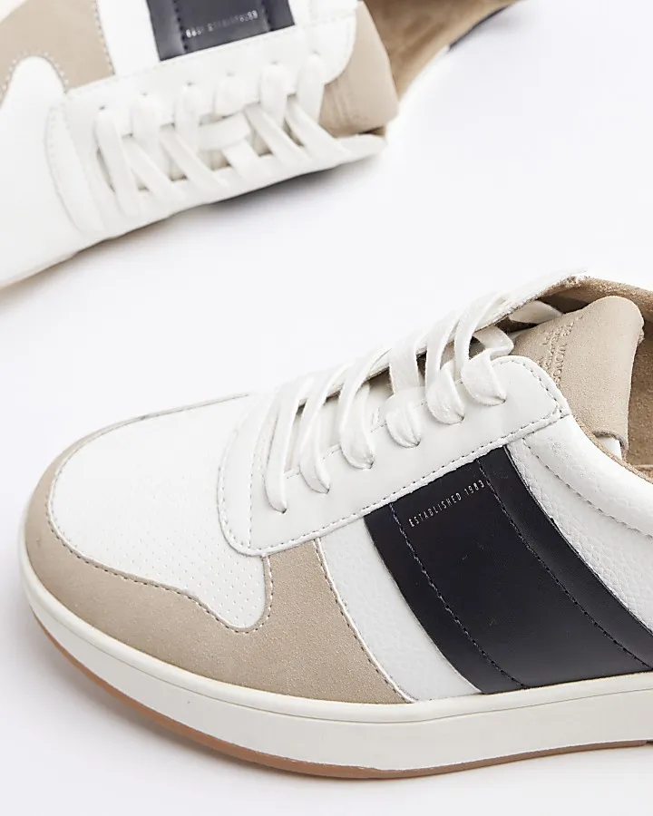 Beige retro skater trainers