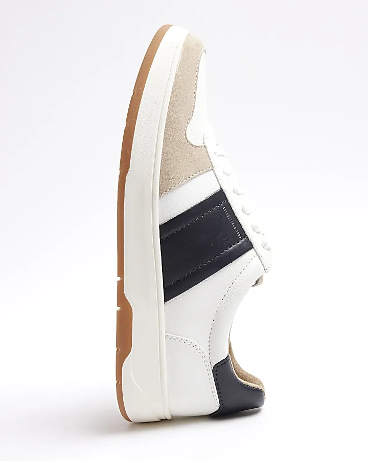 Beige retro skater trainers