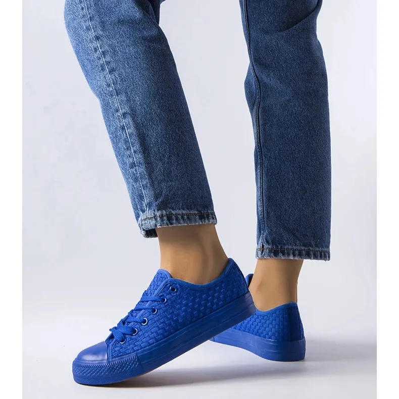 Blue sneakers in woven fabric from Thibodeau