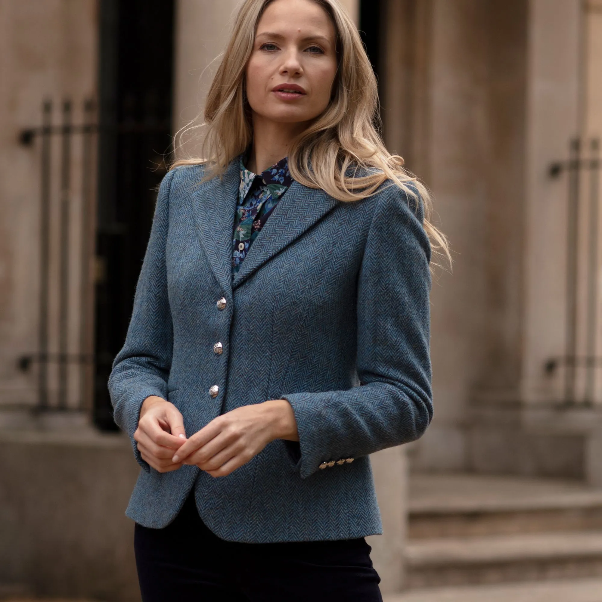 Blue Wantage Harris Tweed Chelsea Jacket