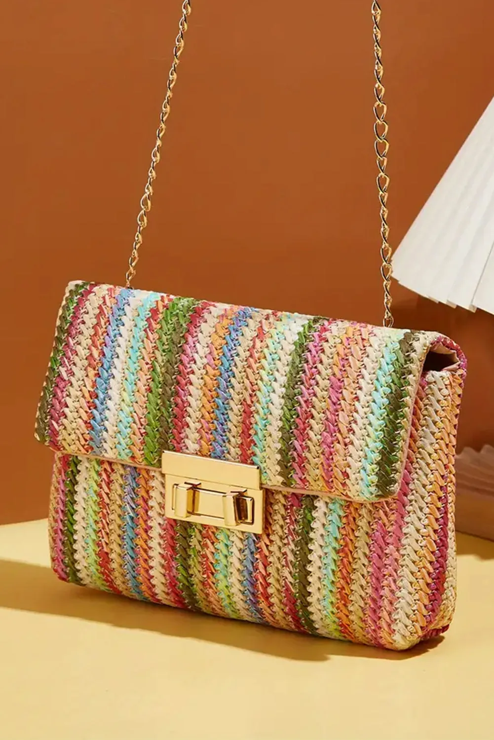 Bohemian Woven Gold Chain Shoulder Bag