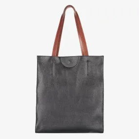 Brave Giovana Nappa Leather Tote in Black Cervo