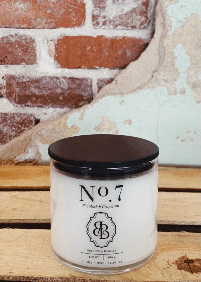 Britten & Bailey's Candles - No. 7 - Fir, Musk & Grapefruit 14.25oz