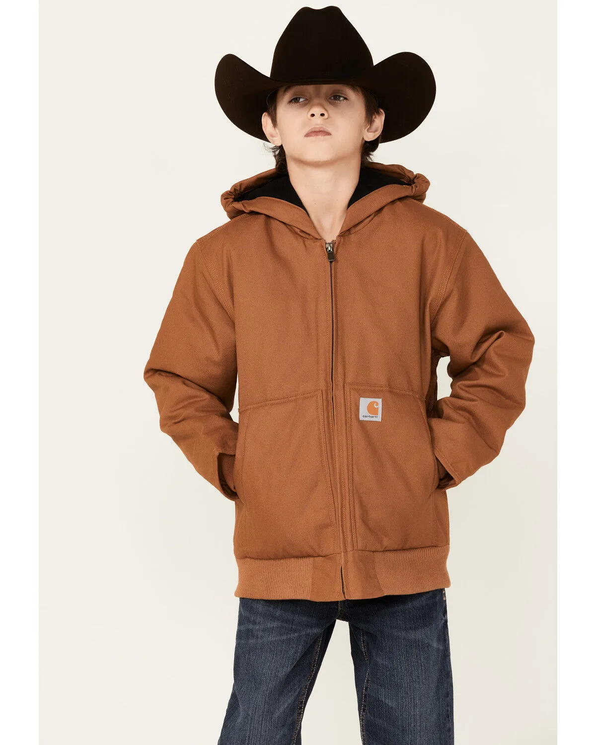 Carhartt Boys' Active Flannel Quilt Lined Hooded Jacket