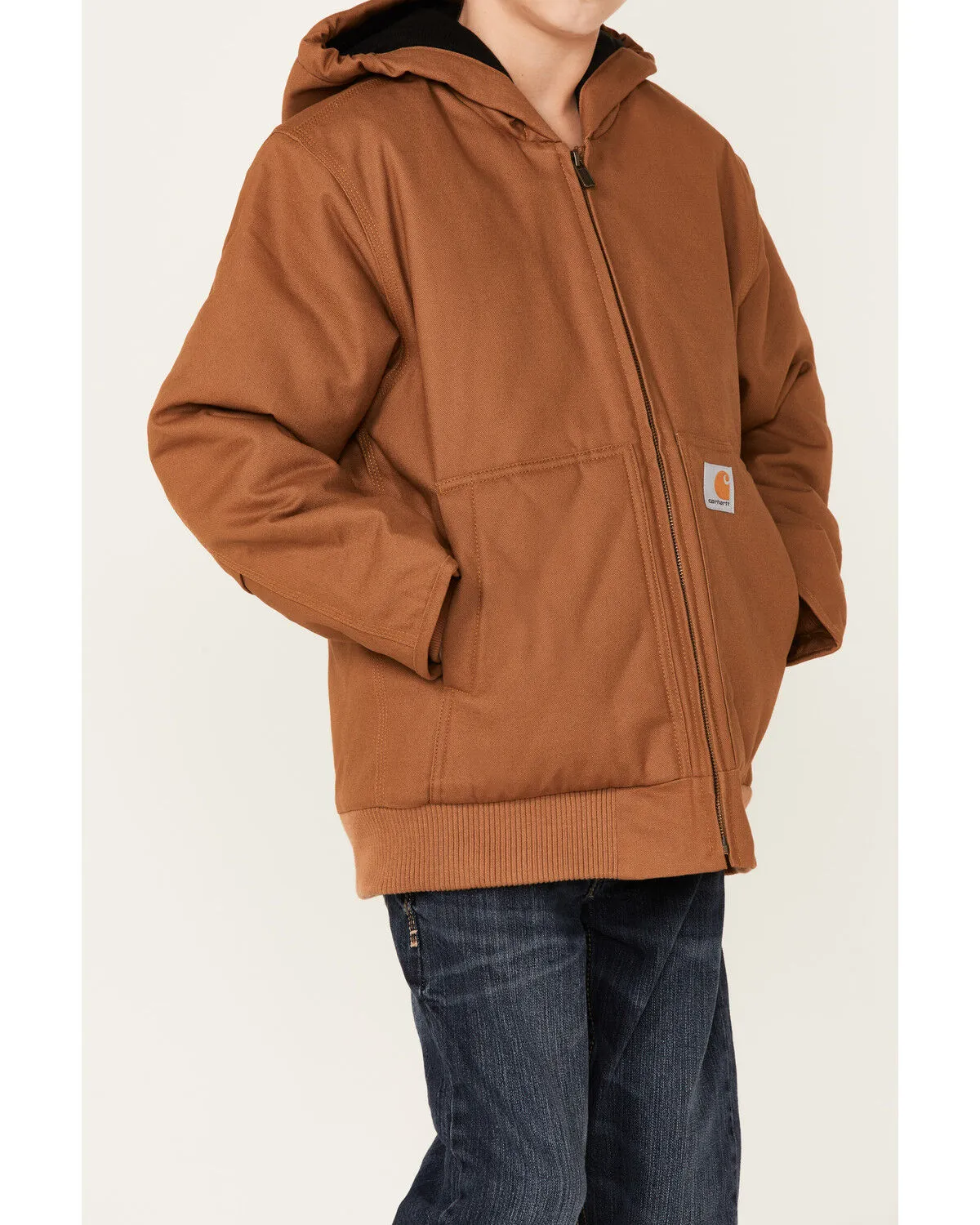 Carhartt Boys' Active Flannel Quilt Lined Hooded Jacket