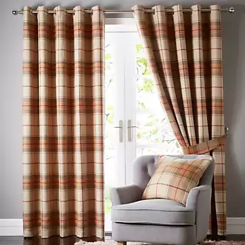 Catherine Lansfield Brushed Heritage Check Curtains | Kaleidoscope