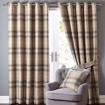 Catherine Lansfield Brushed Heritage Check Curtains | Kaleidoscope