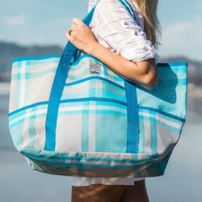 CGEAR - Plaid Multi Pocket Sand-Free Tote (Blue Plaid)