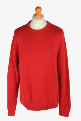 Chaps Crew Neck Jumper Pullover 90s Red L - Pepper Tree London