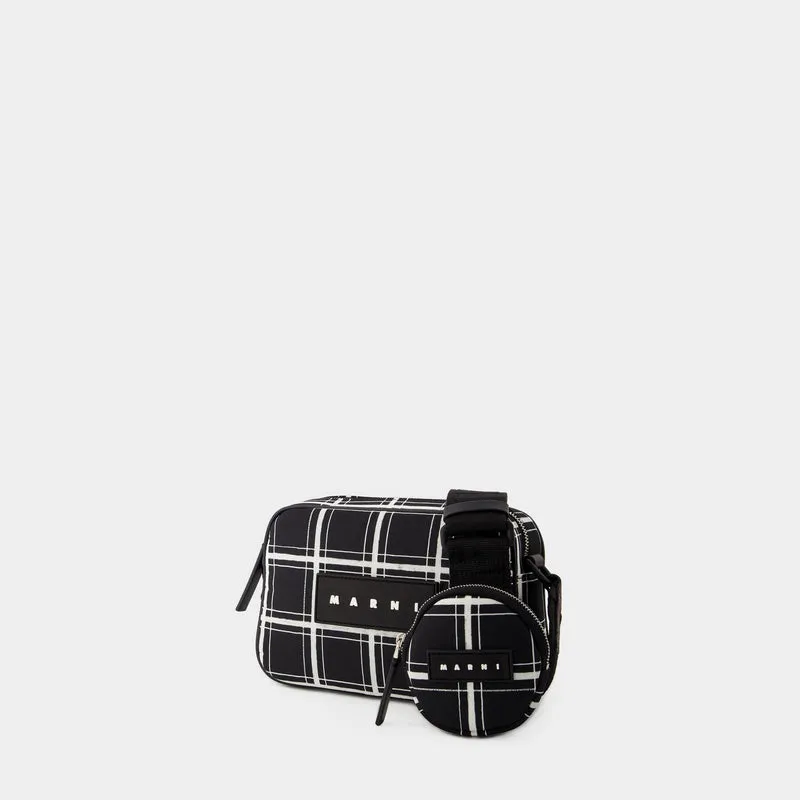 Check Print Crossbody - Marni - Leather - Black