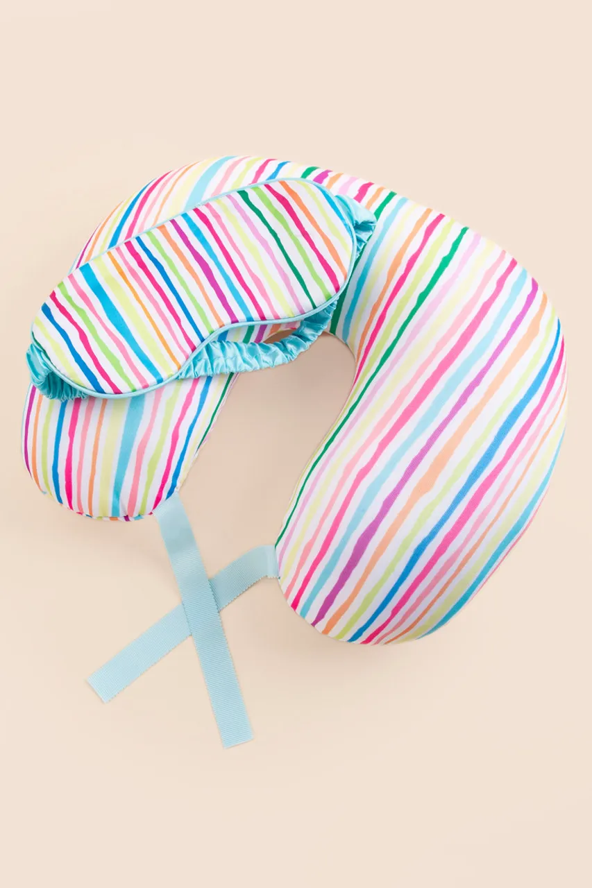 Chloe Stripe Pillow & Eye Mask Set