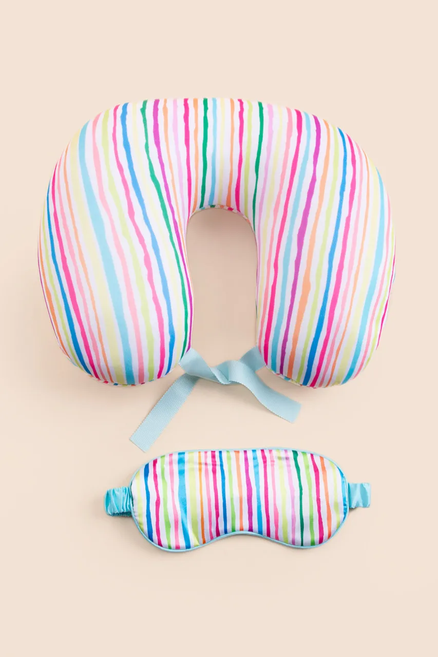 Chloe Stripe Pillow & Eye Mask Set