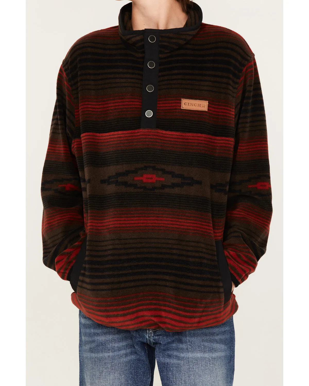 Cinch Boys' Southwestern Stripe Print Fleece Pullover