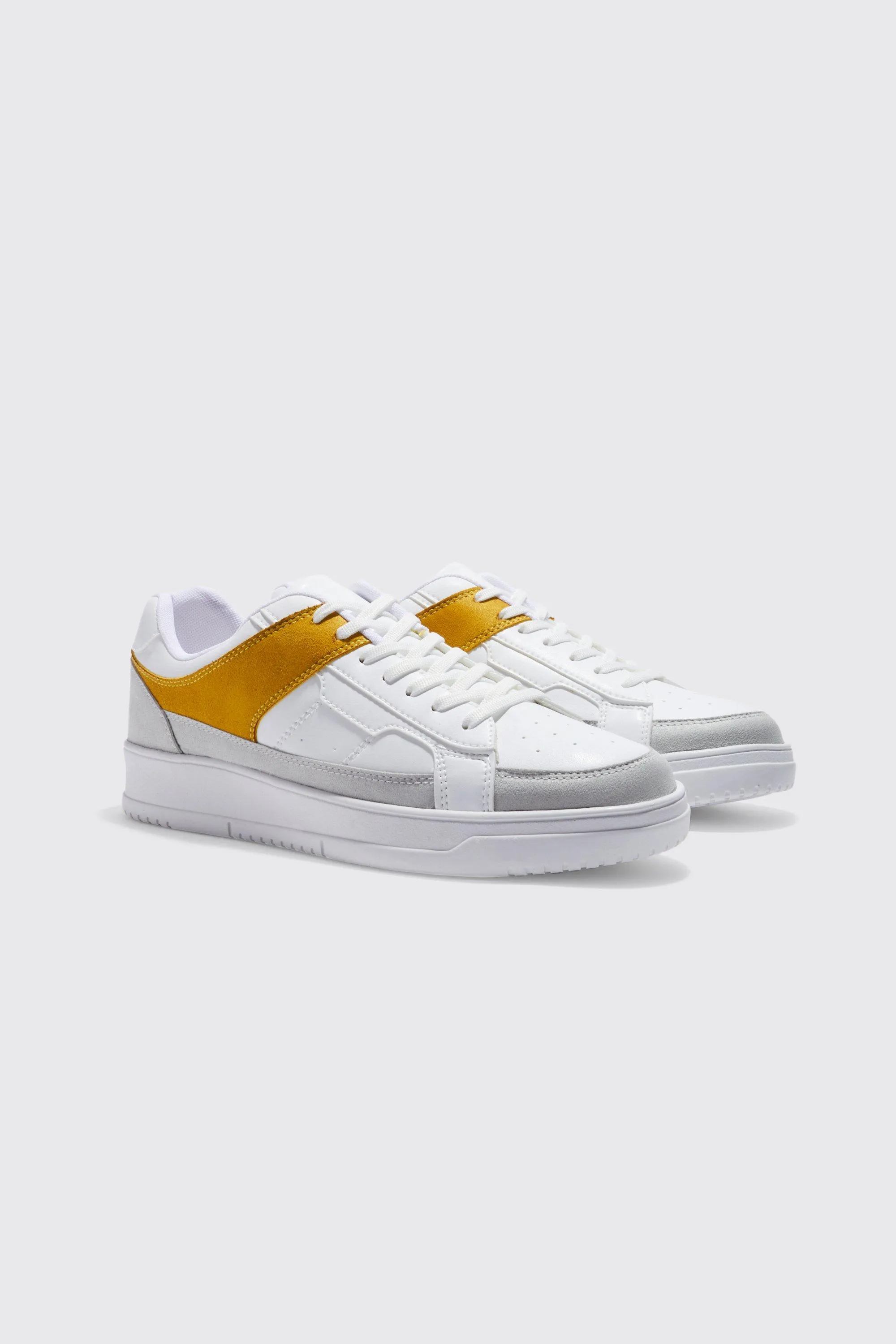 Contrast Panel Trainers | boohooMAN UK