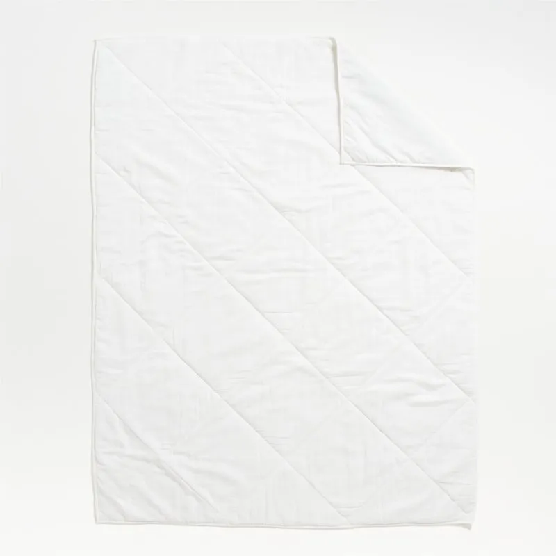 Crate&Barrel Supersoft Kids Pampas Ivory Gauze Cotton Twin Quilt