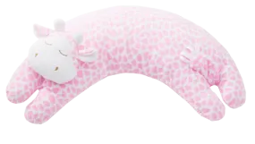 Curved Pillow, Pink Giraffe