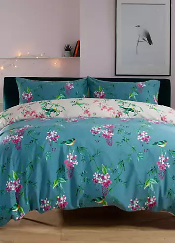 Deyongs Bird Garden 200 Thread Count Duvet Cover Set - Teal | Kaleidoscope