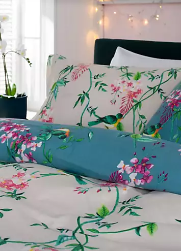 Deyongs Bird Garden 200 Thread Count Duvet Cover Set - Teal | Kaleidoscope