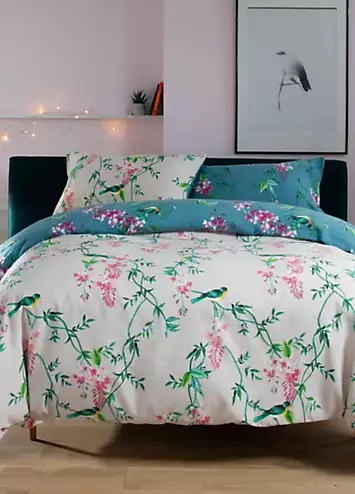 Deyongs Bird Garden 200 Thread Count Duvet Cover Set - Teal | Kaleidoscope