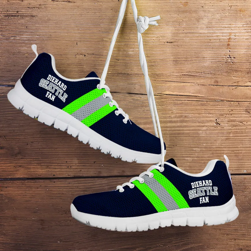 Diehard Seattle Fan sports Running Shoes Navy White