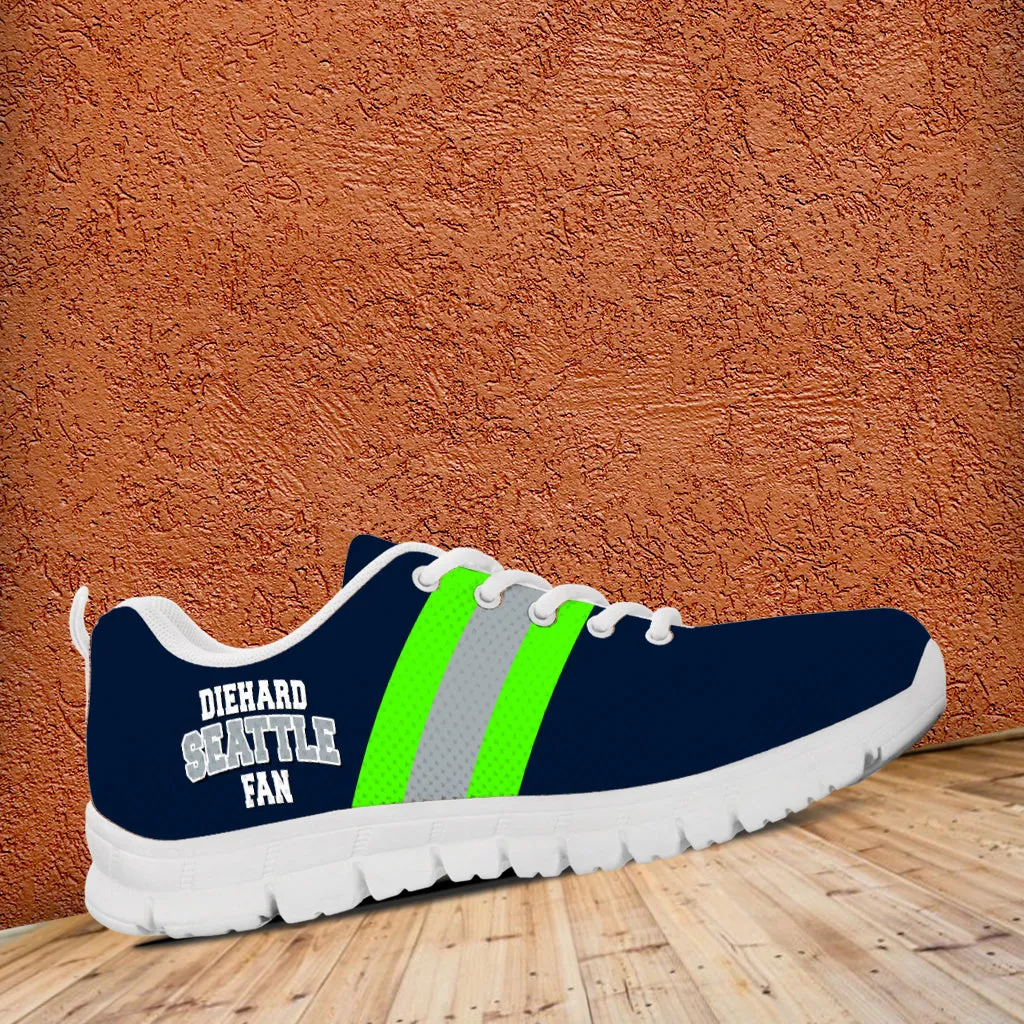 Diehard Seattle Fan sports Running Shoes Navy White