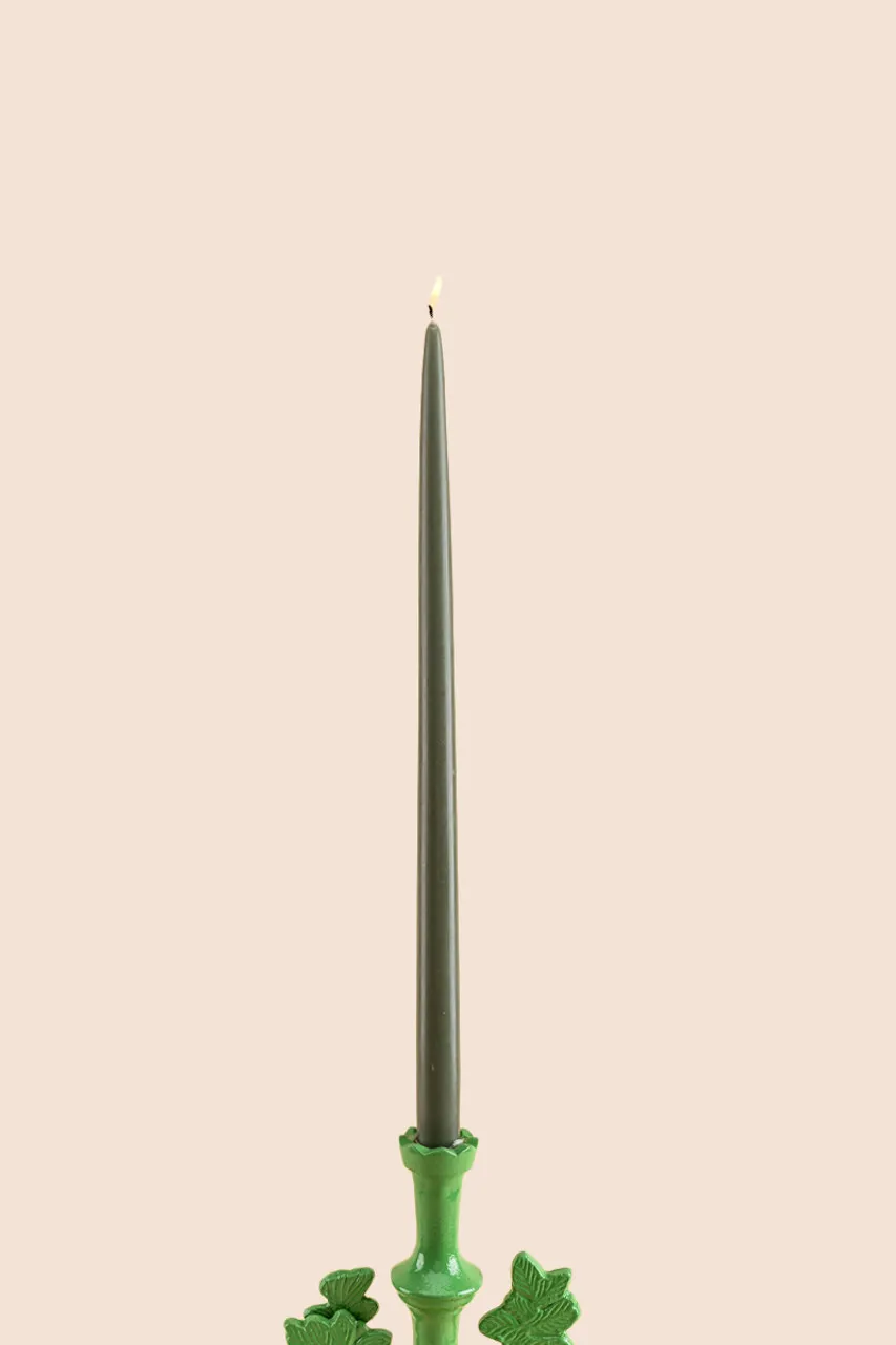 Dipped Tapered Candles Moss 18"