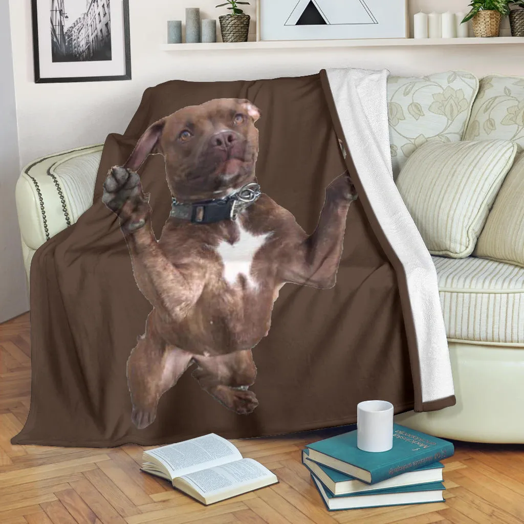 Dog standing up design premium blanket