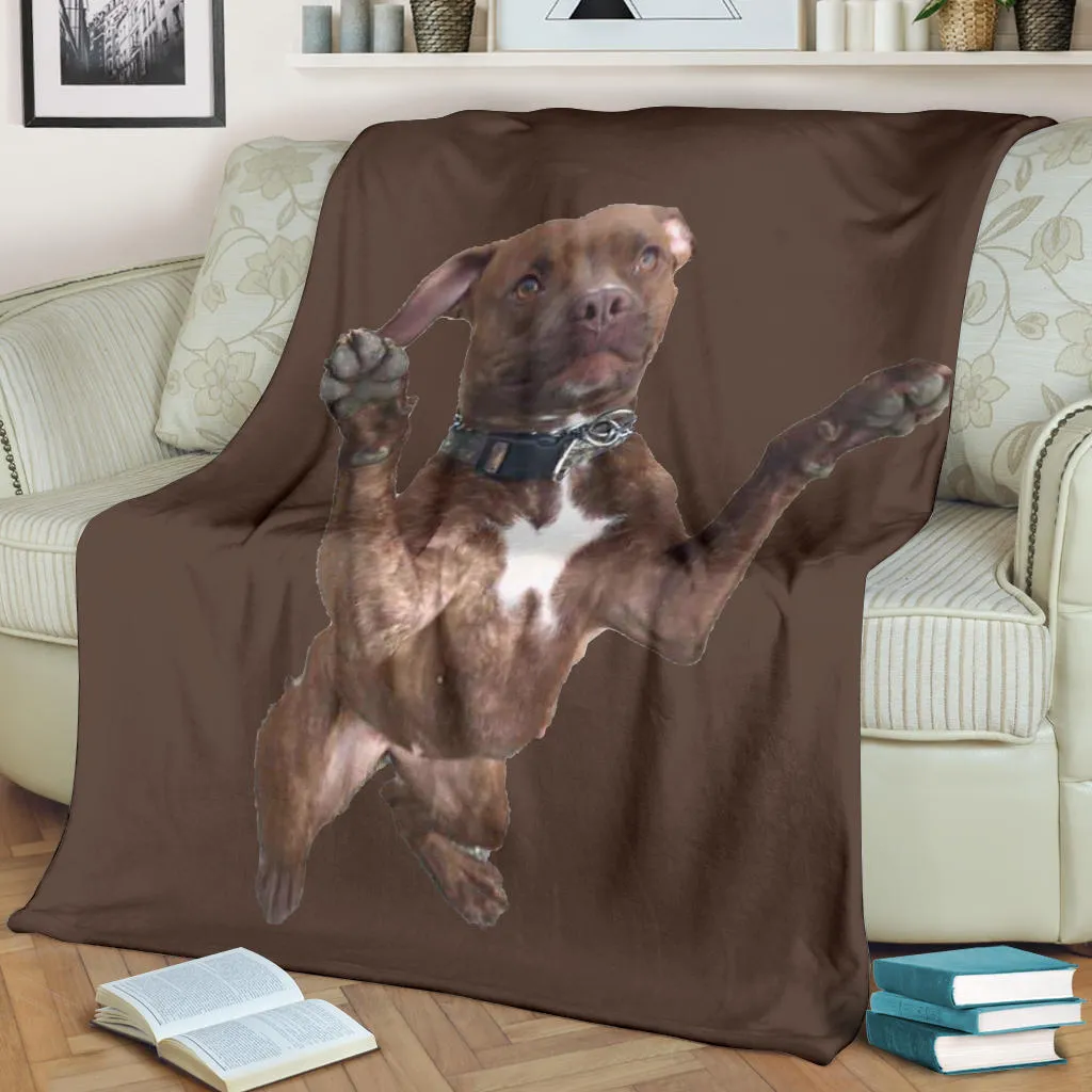 Dog standing up design premium blanket