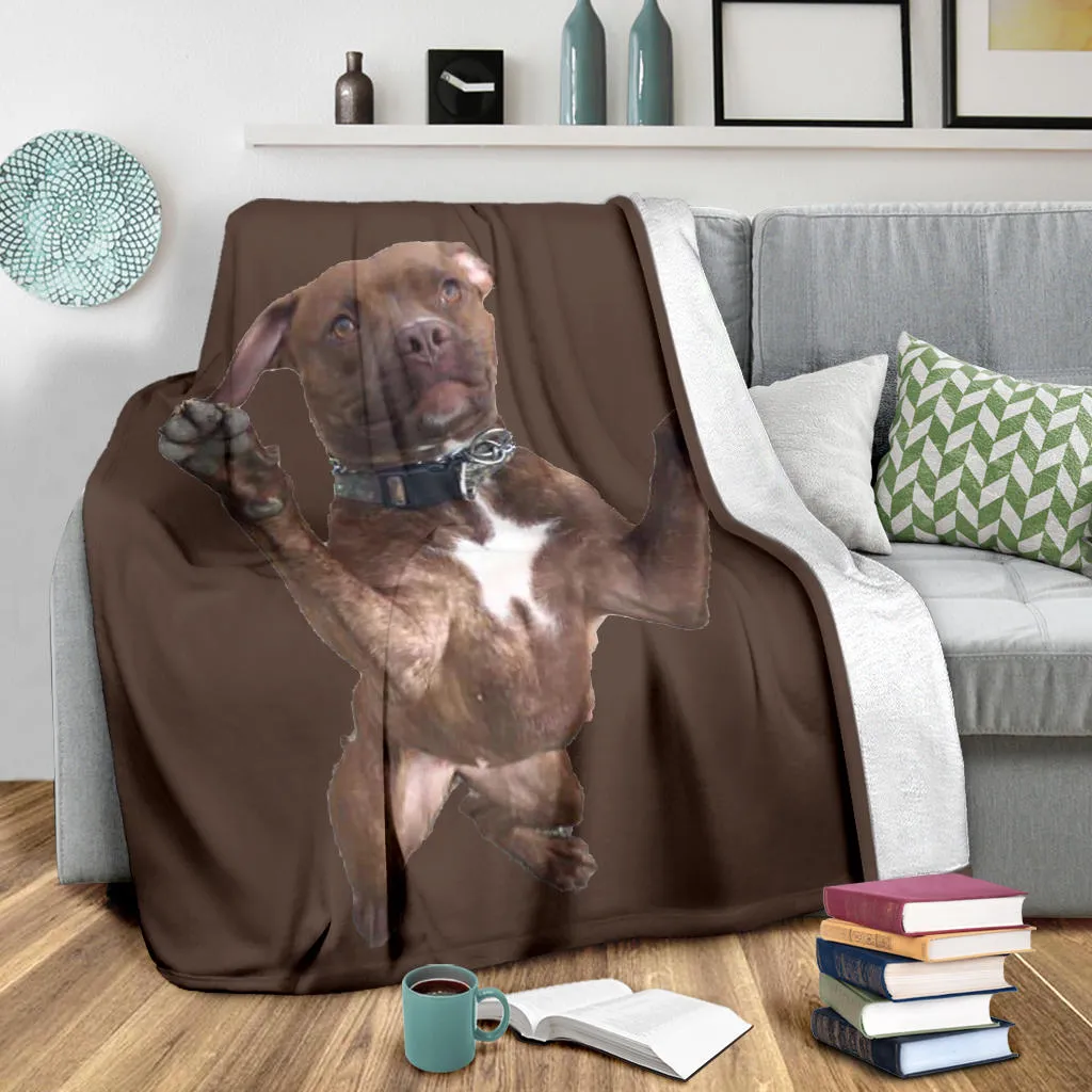 Dog standing up design premium blanket