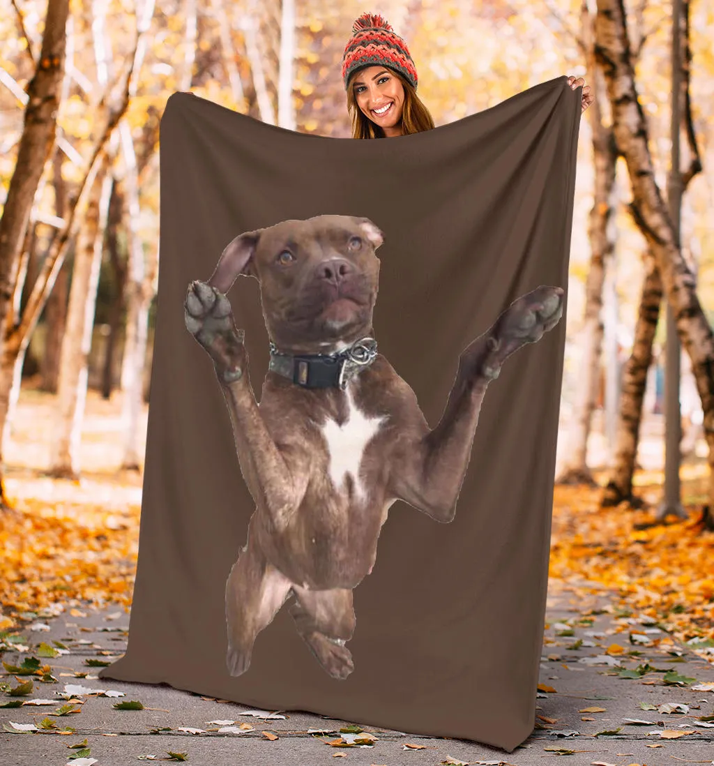 Dog standing up design premium blanket