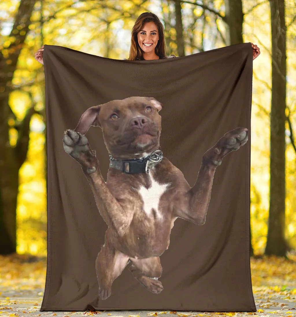 Dog standing up design premium blanket