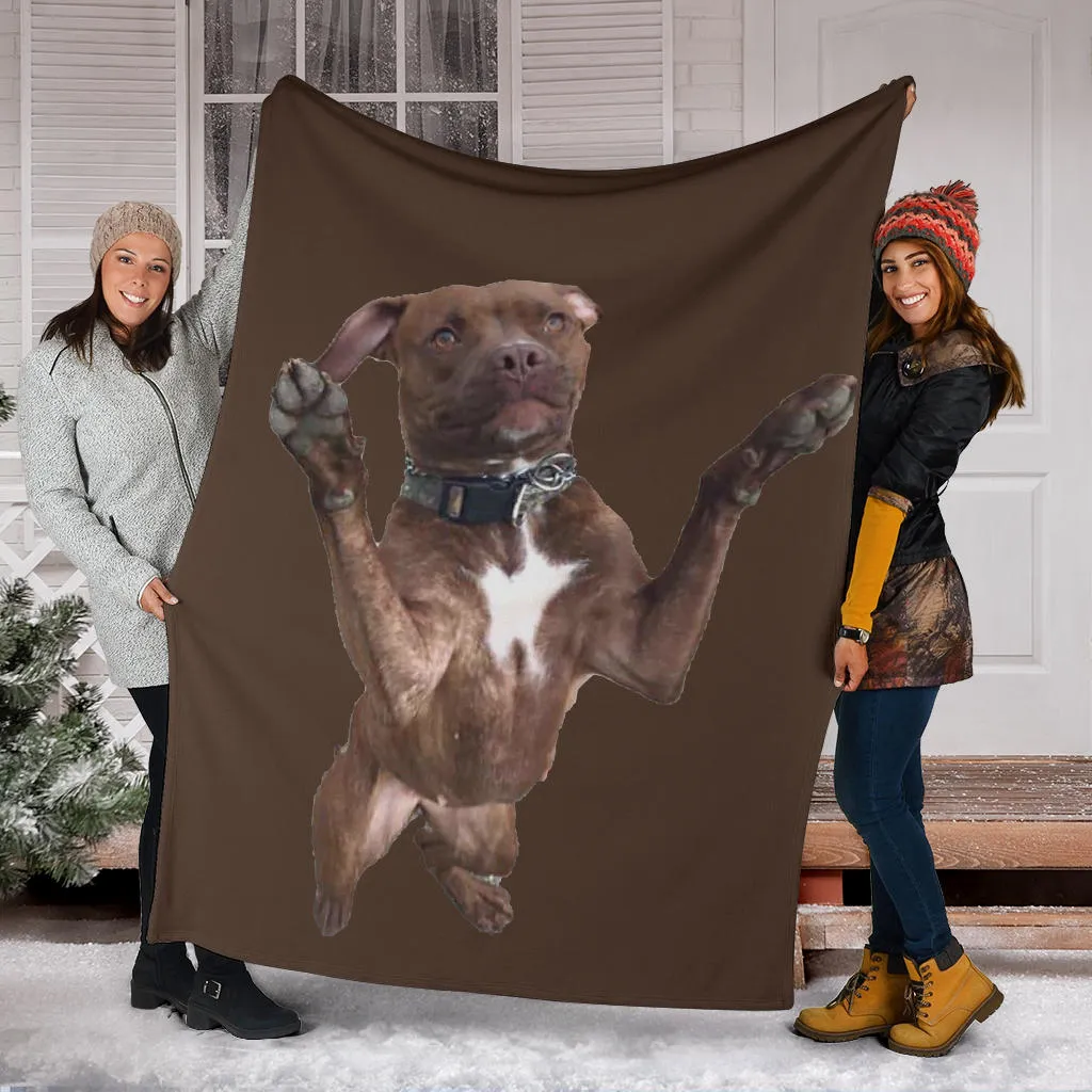 Dog standing up design premium blanket