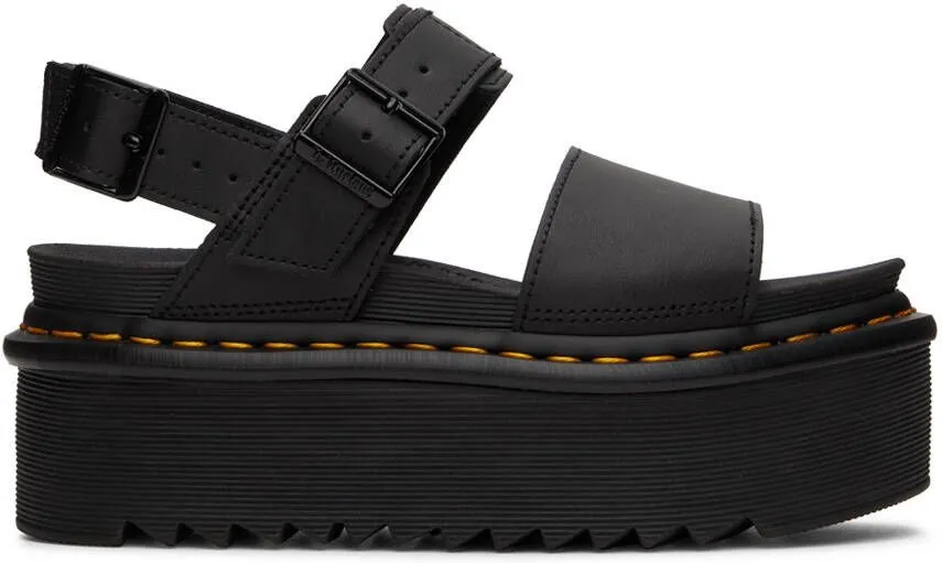 Dr. Martens Black Voss Quad Sandals