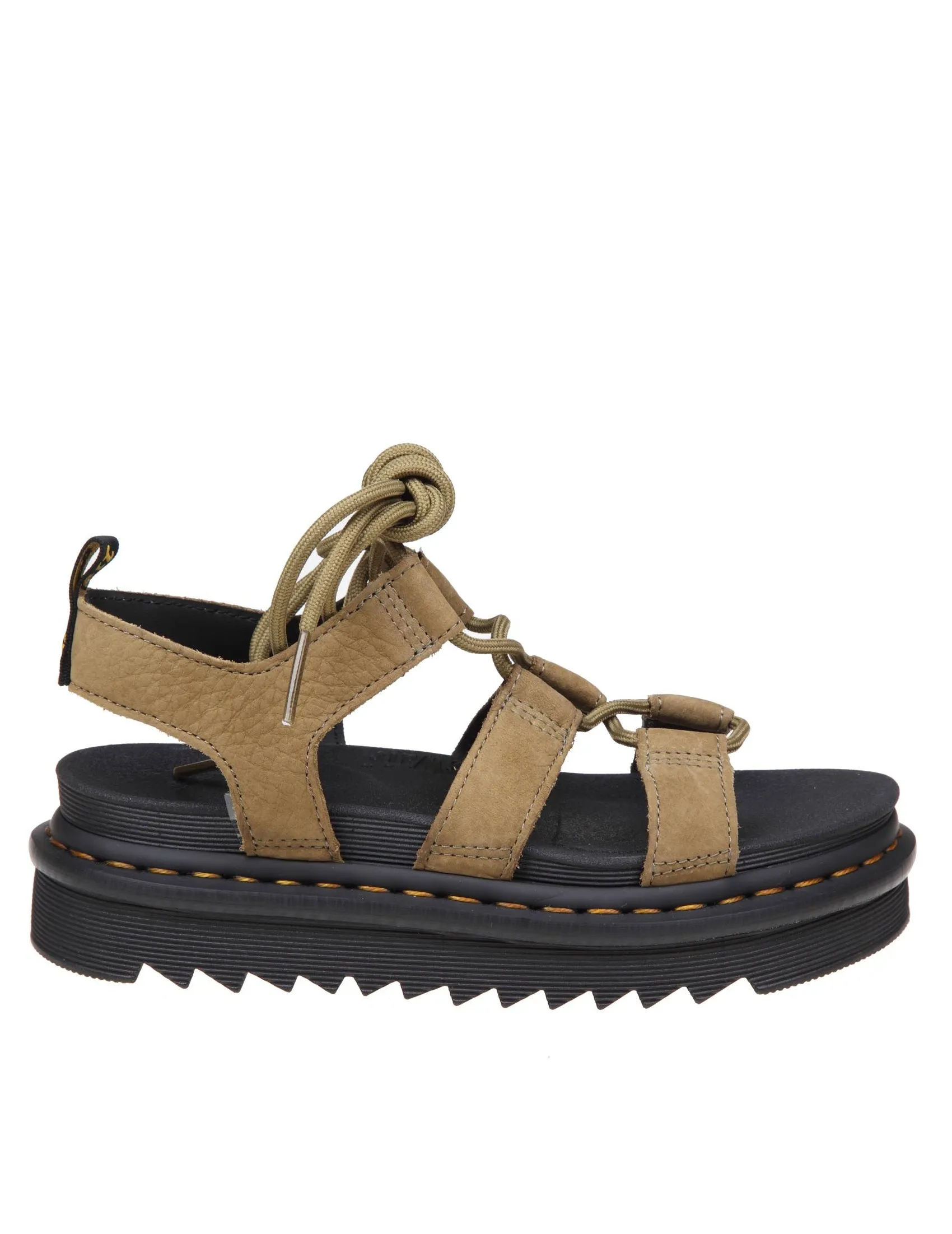 DR. MARTENS NARTILLA SANDAL IN NUBUCK OLIVE COLOR