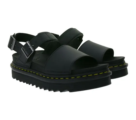 Dr. Martens Voss Hydro Damen Plateau-Sandale alltagstaugliche Riemen-Sandalette 24233001 Schwarz