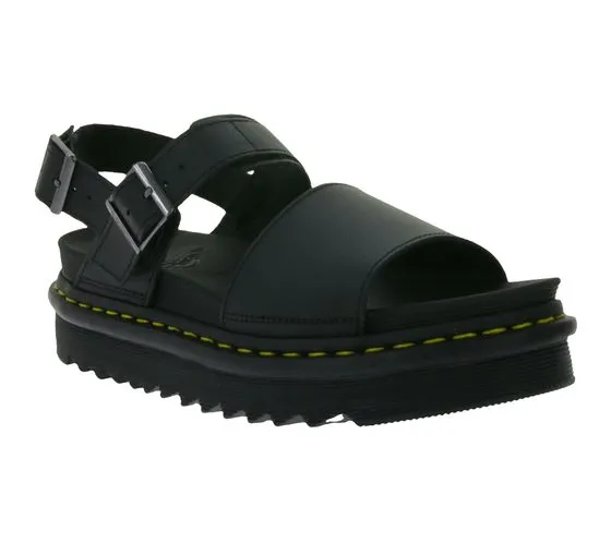 Dr. Martens Voss Hydro Damen Plateau-Sandale alltagstaugliche Riemen-Sandalette 24233001 Schwarz