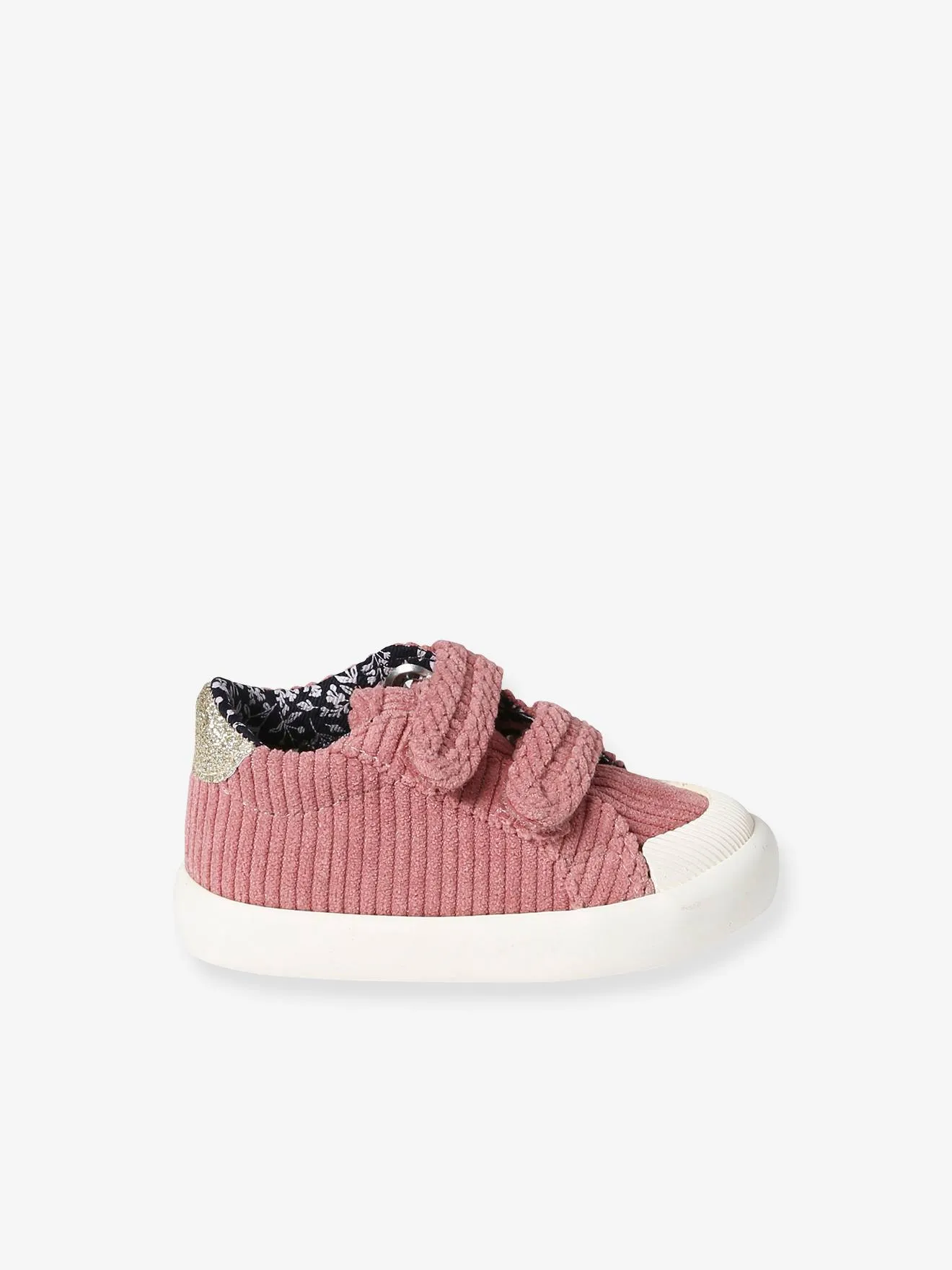 Fabric Trainers with Hook-&-Loop Straps for Babies - navy blue