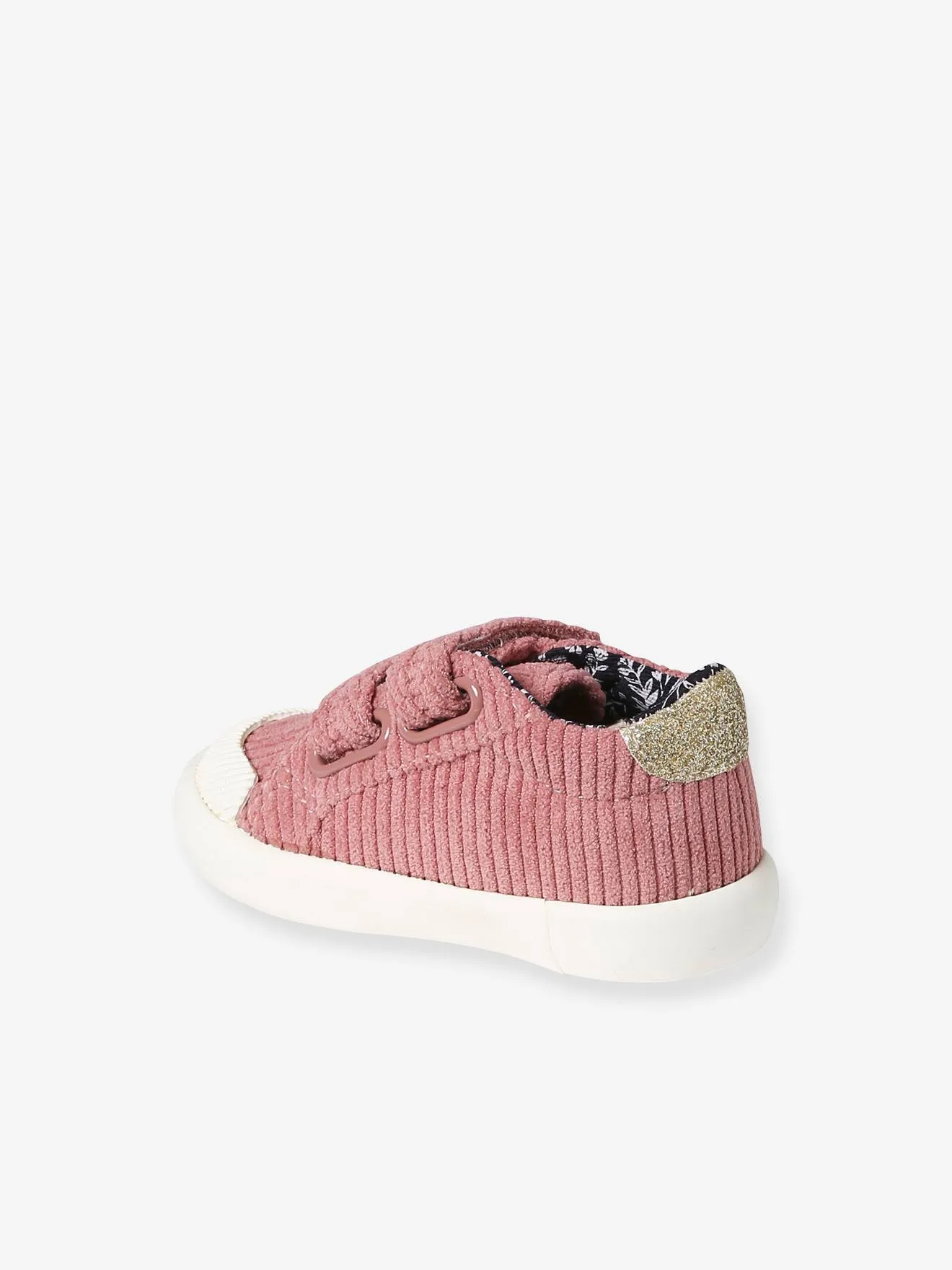 Fabric Trainers with Hook-&-Loop Straps for Babies - navy blue