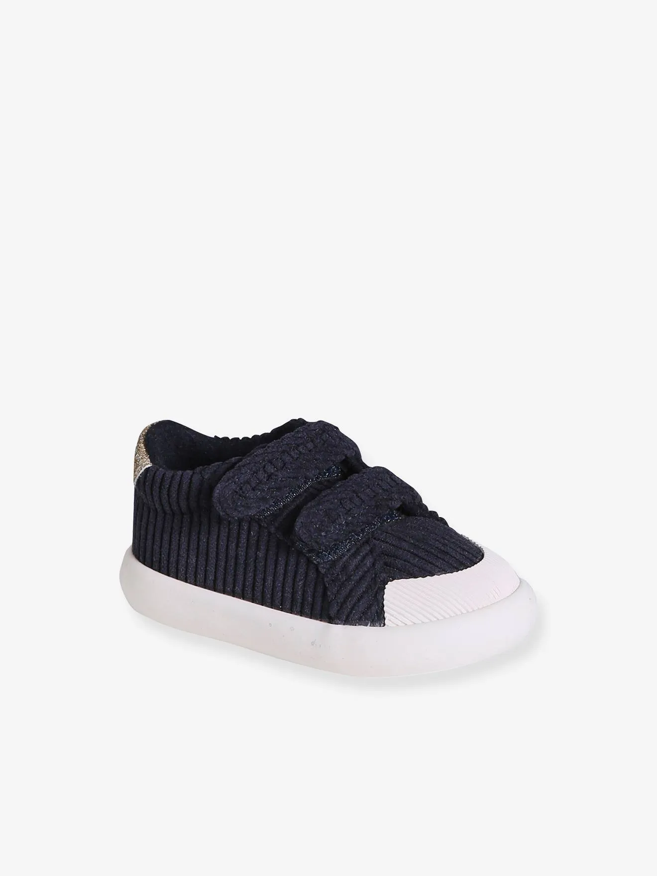 Fabric Trainers with Hook-&-Loop Straps for Babies - navy blue