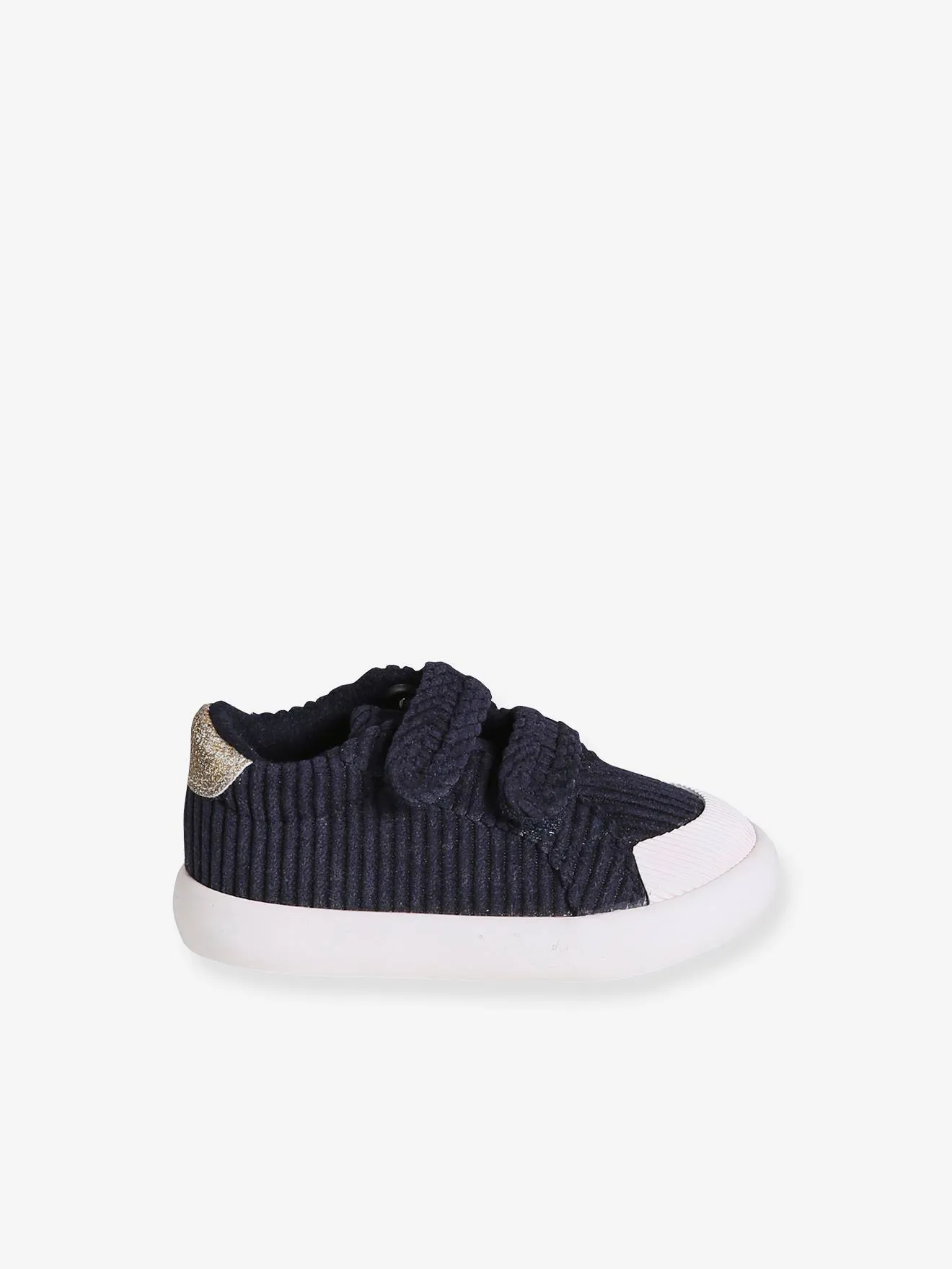 Fabric Trainers with Hook-&-Loop Straps for Babies - navy blue