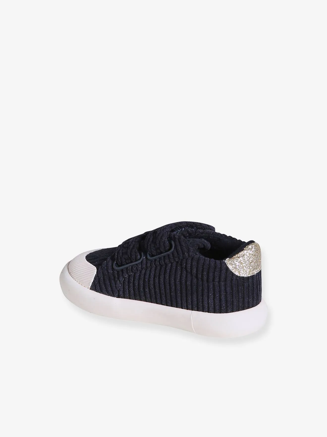 Fabric Trainers with Hook-&-Loop Straps for Babies - navy blue